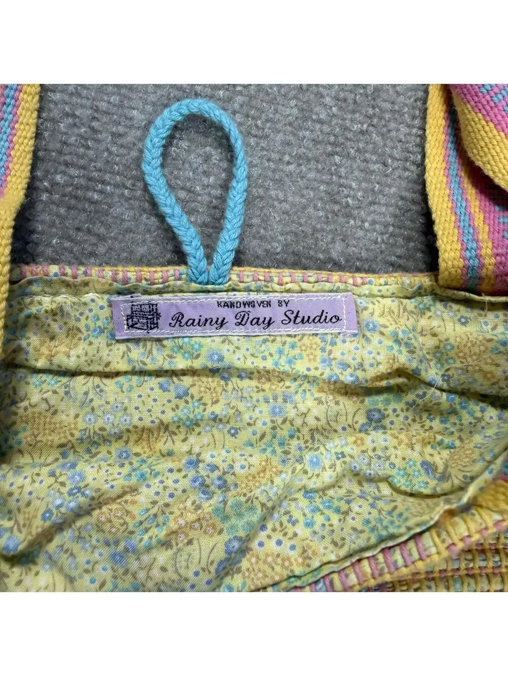 Rainy Day Studio Handwoven Artisan Tote Bag Boho Floral Lined Cottagecore
